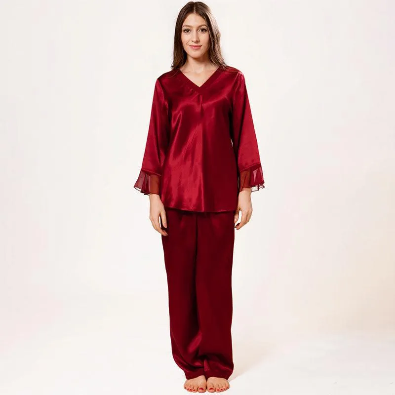 Women's 100% Silk Pajama Set Luxury Half-sleeved Silk Pajama Set For Women