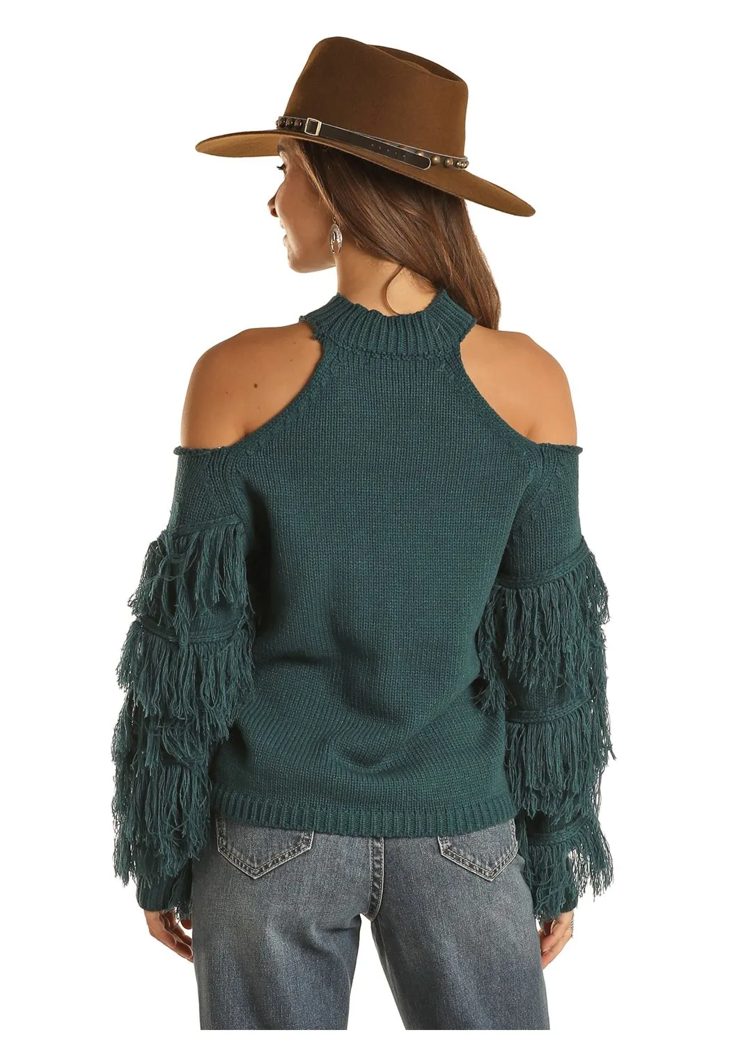 Women's Rock & Roll Angled Fringe Sweater