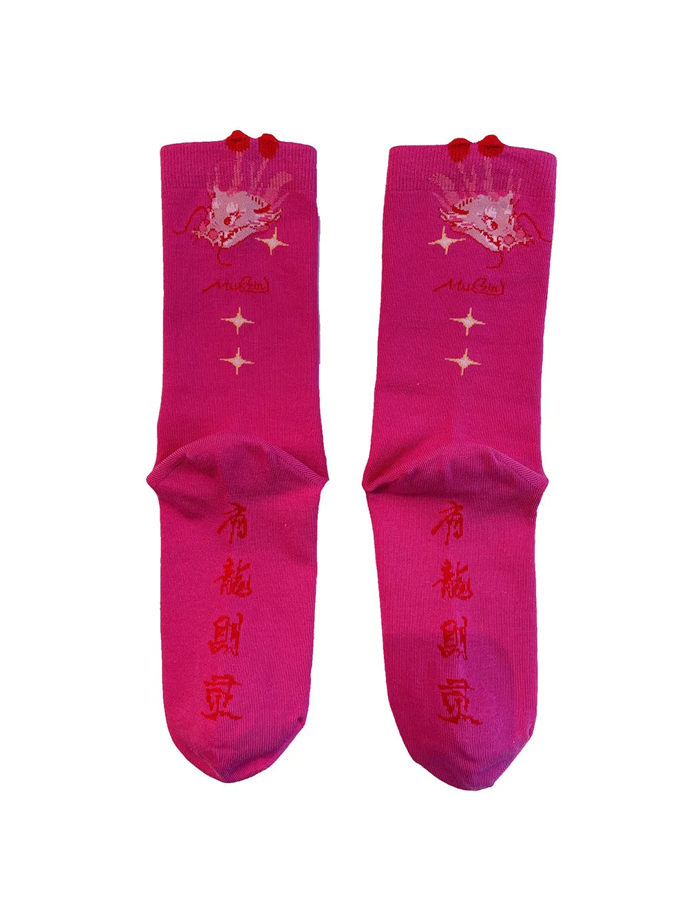 WS Rose Red/ Pink Velvet Turkey Feather Pajamas Socks